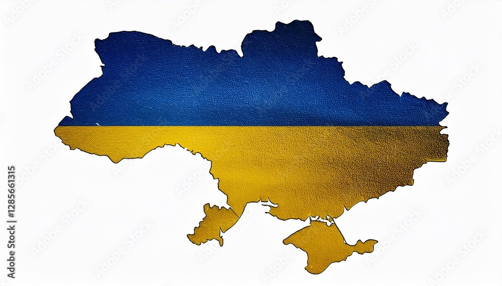 Obraz premium The blue and yellow colors smoothly forming the silhouette of Ukraine’s map