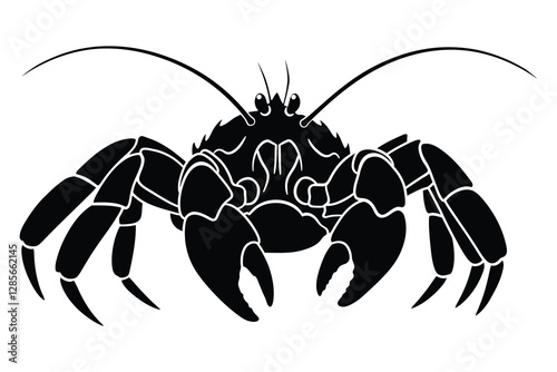 Coconut crab silhouette vector graphic.