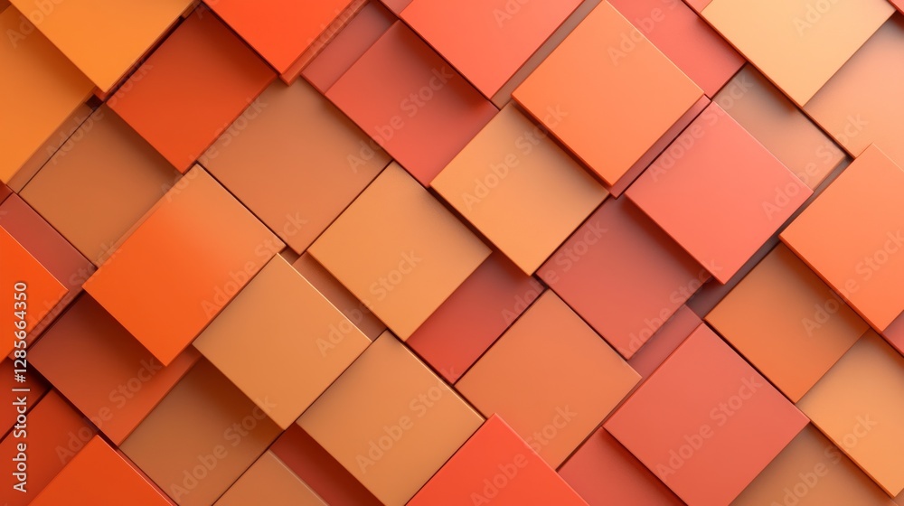 Abstract geometric pattern of layered squares, warm orange tones Abstract geometric pattern of layered squares, warm orange tones