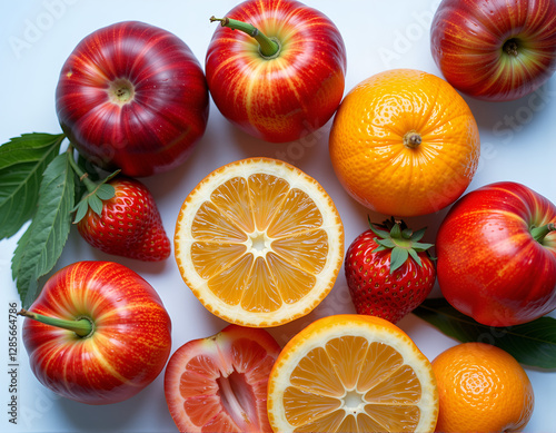 Wallpaper Mural fruit and vegetables top shot minimal background Torontodigital.ca