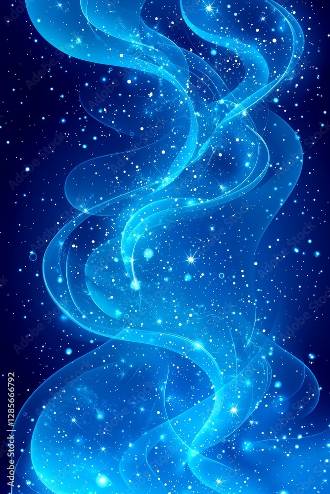A blue background with stars and swirls A blue background with stars and swirls