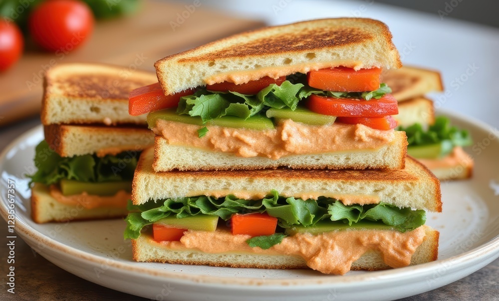 Delicious Veggie and Hummus Sandwich Delicious Veggie and Hummus Sandwich