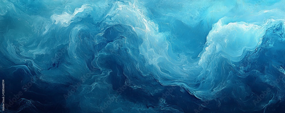 an abstract image of turbulent ocean waters with shades of blue.