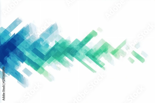 Abstract watercolor design with vibrant blue and green hues