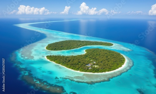 Aerial view of a tropical island