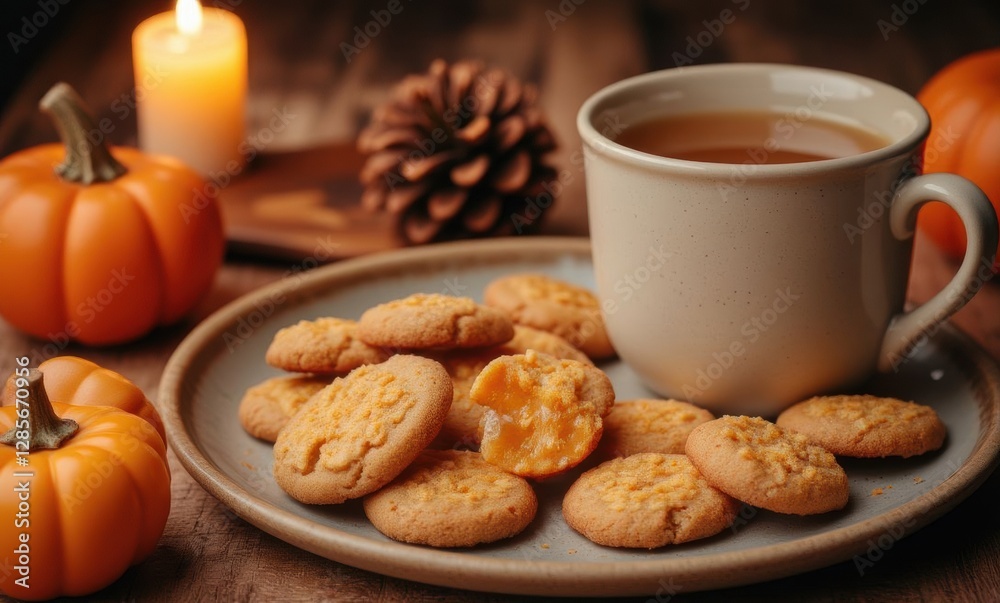 Fall treats with cookies and tea Fall treats with cookies and tea