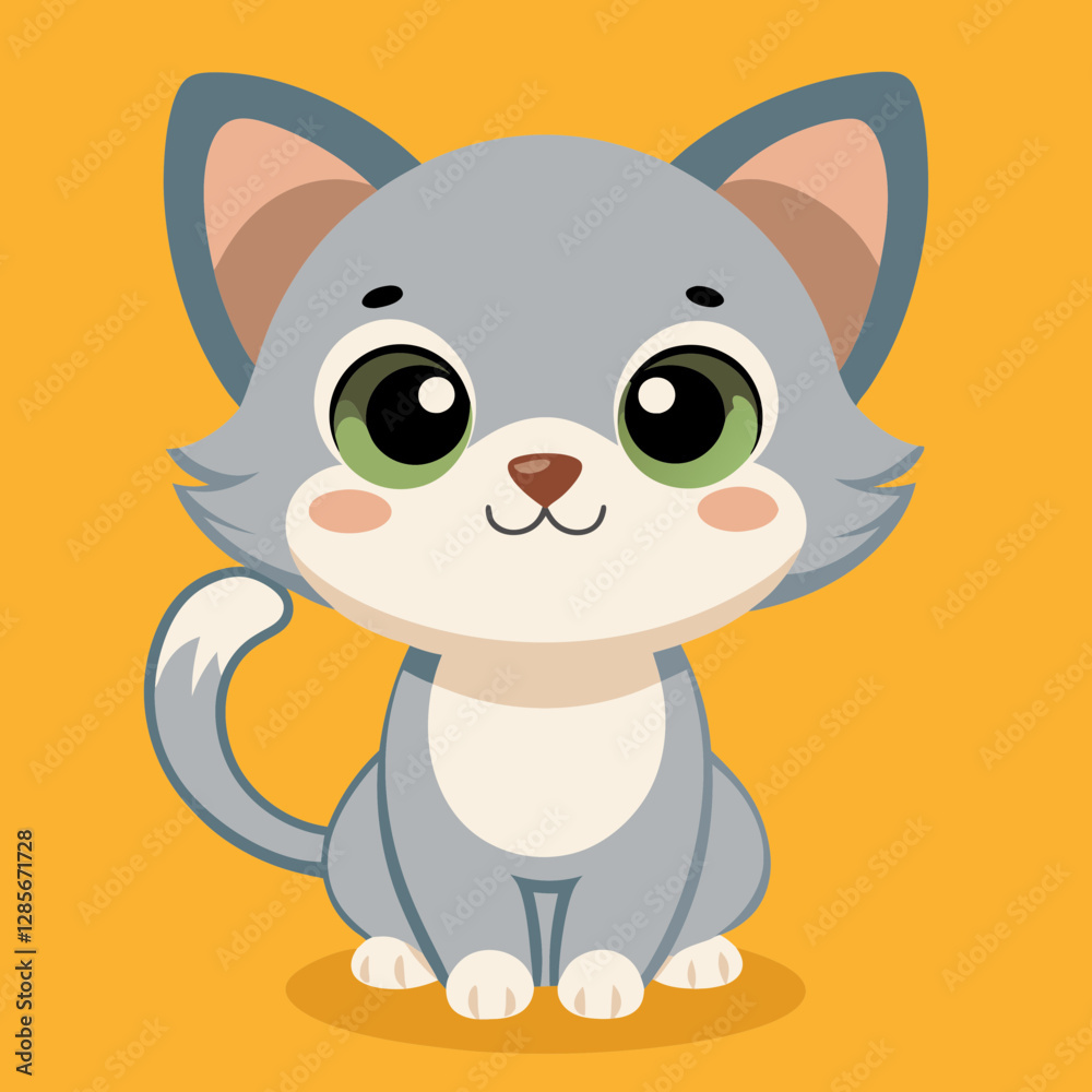 Naklejka premium cartoon, cat, animal, vector, illustration, pet, kitten, cute, mammal, mouse, character, funny, domestic, dog, kitty, feline, art, drawing, tail, fur, fun, animals, baby, rat, design