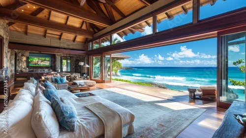Gorgeous beachfront property in Oahu, Hawaii, with stunning ocean views.