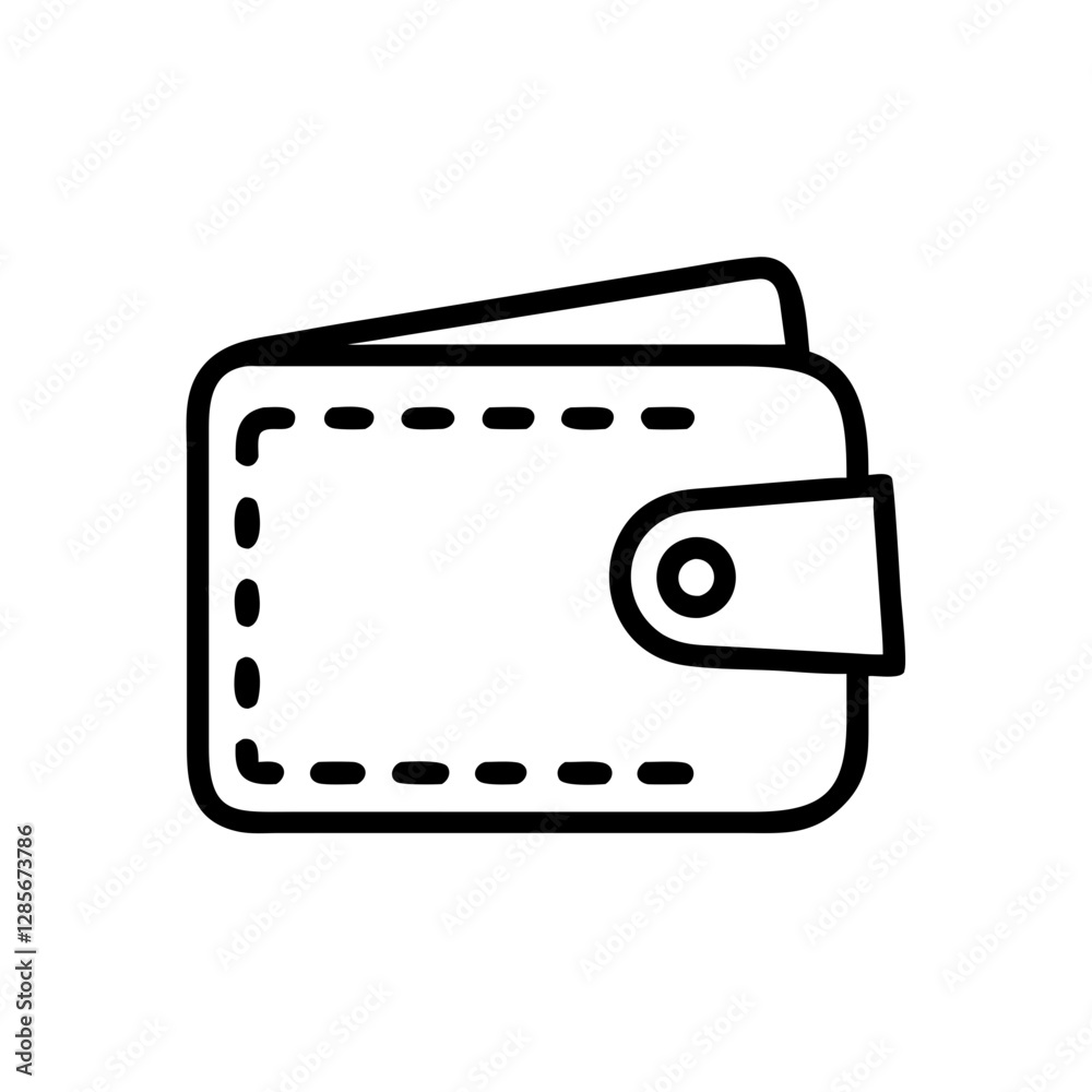 Black wallet with stitched details Black wallet with stitched details