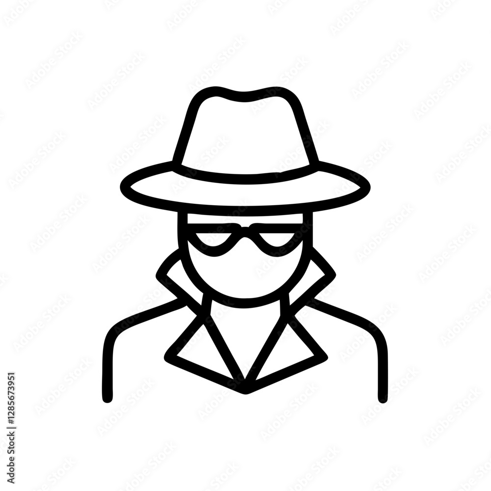 Mysterious figure wearing sunglasses and hat Mysterious figure wearing sunglasses and hat