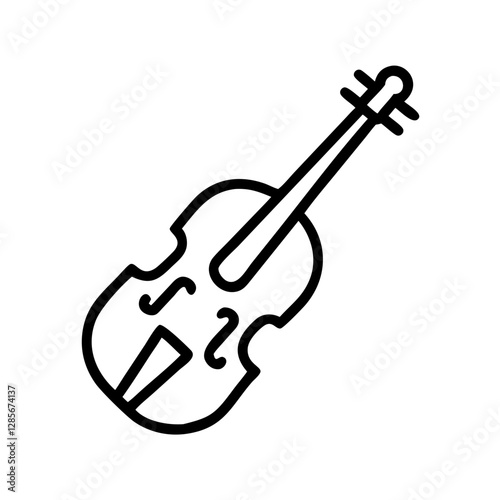 Violin outline in simple black design