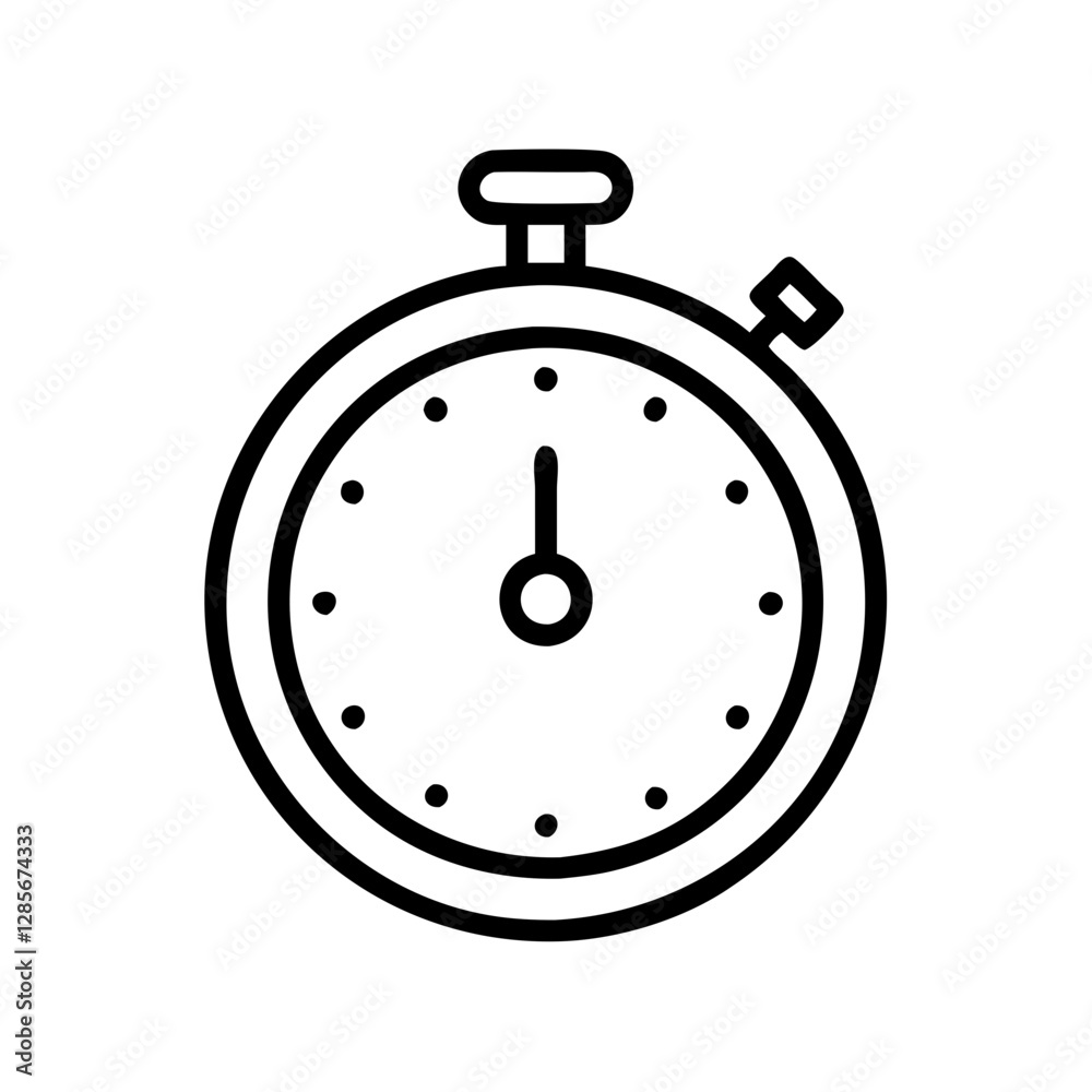 Black stopwatch displaying time against white background Black stopwatch displaying time against white background