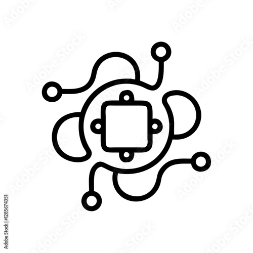 Abstract digital lines and square shape design
