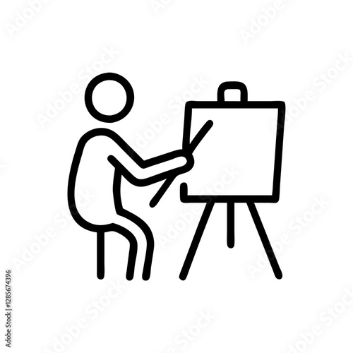 Artist sketching a canvas on an easel