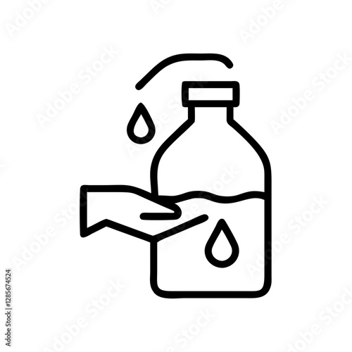 Hand pouring water from bottle