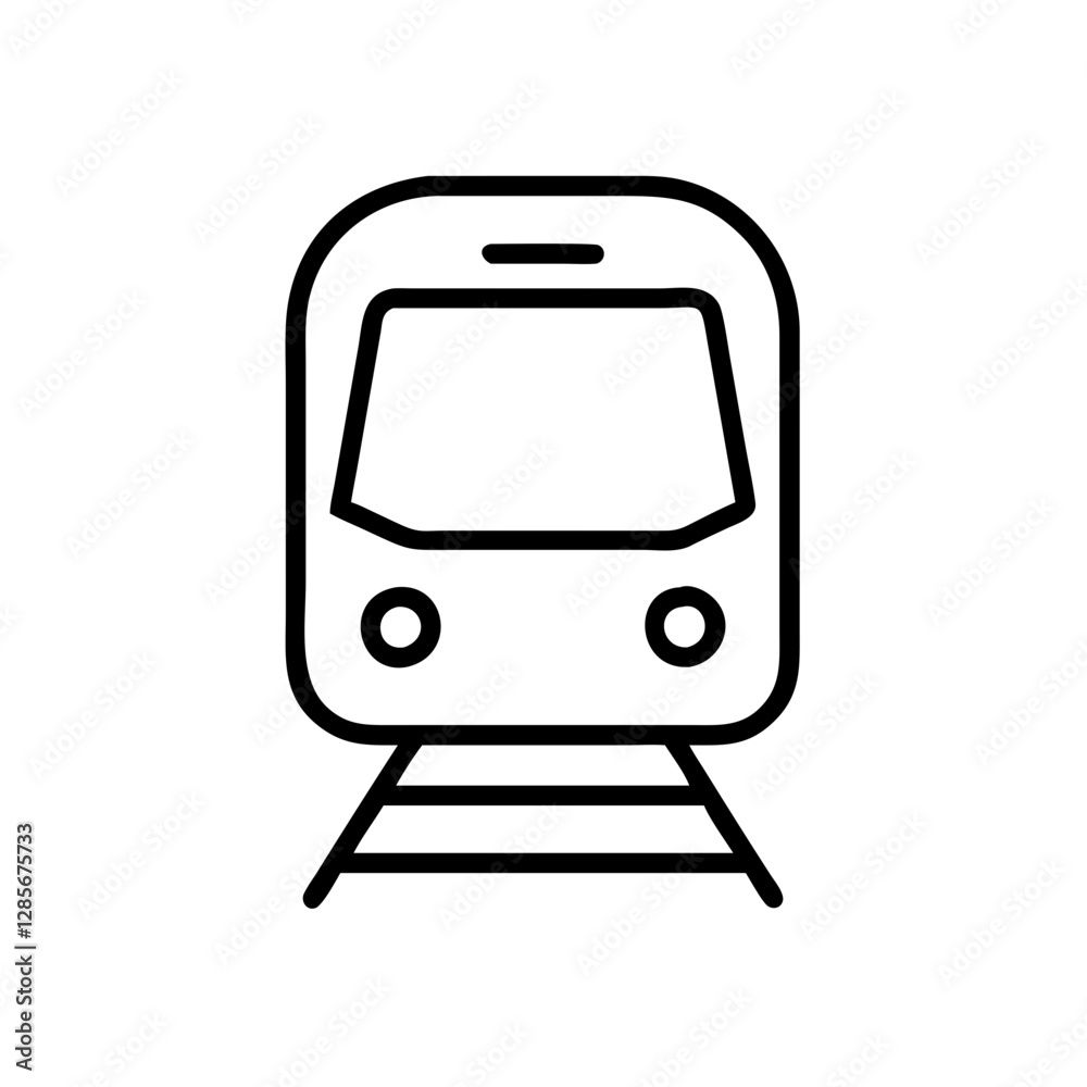 Train facing camera on railway tracks Train facing camera on railway tracks