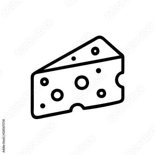 Cheese wedge with holes isolated on a white background