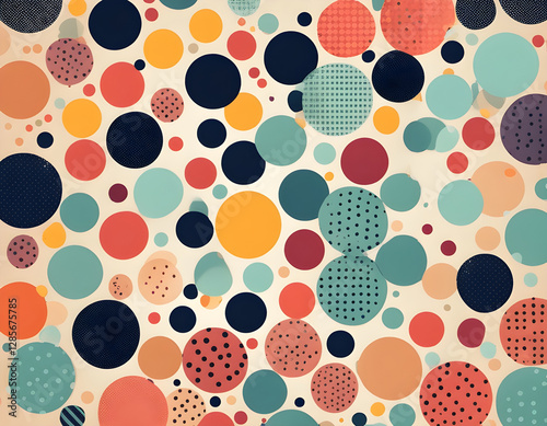 Creative different sizes polka dot background