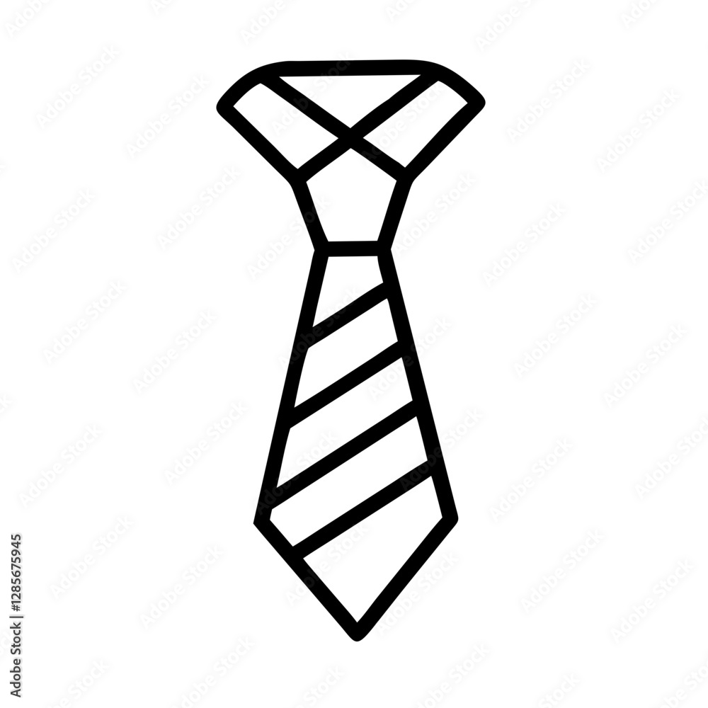 Stylish striped tie on a white background Stylish striped tie on a white background
