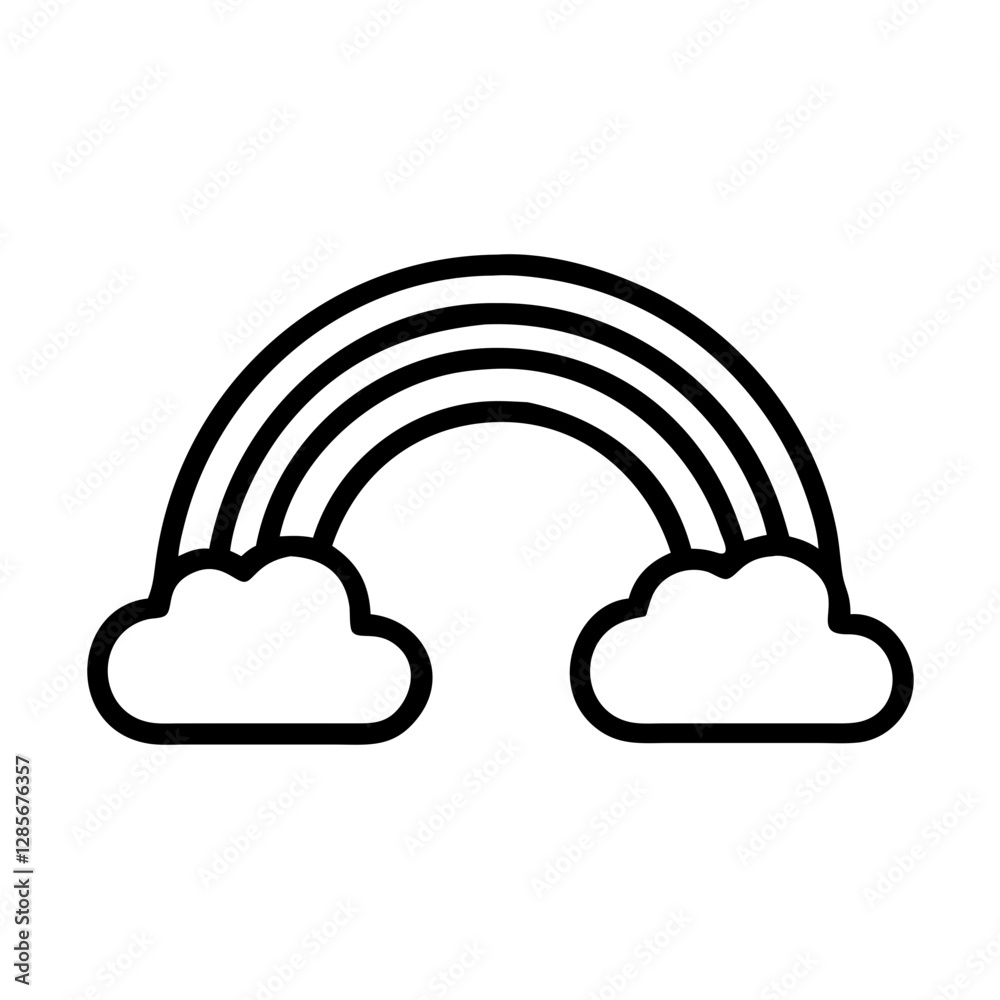 Rainbow with clouds in a minimalistic style Rainbow with clouds in a minimalistic style