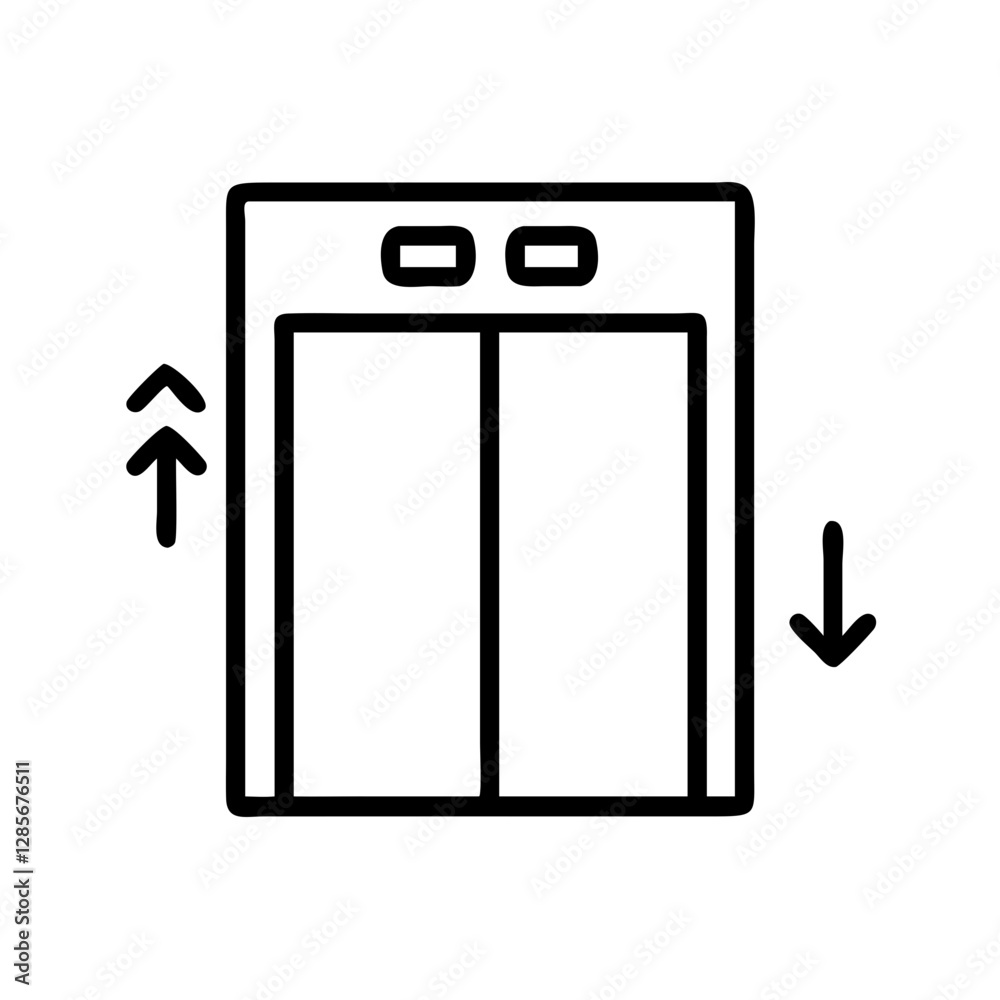 Elevator icon with up and down arrows Elevator icon with up and down arrows