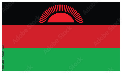 Malawi country flag Vector illustration.