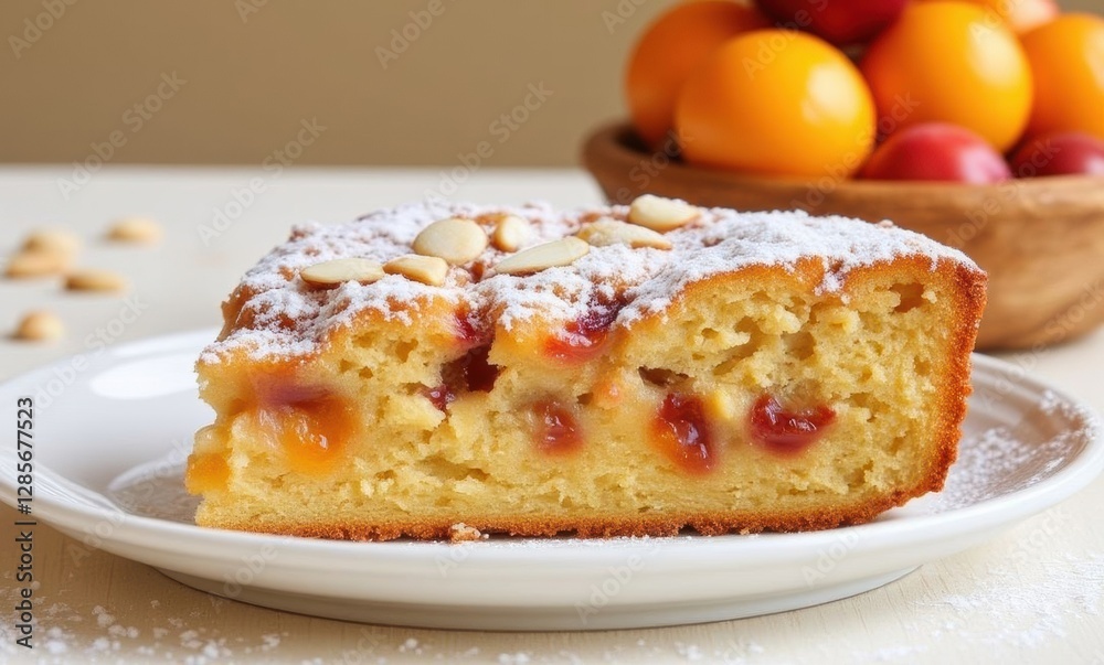 Delicious slice of fruit cake Delicious slice of fruit cake