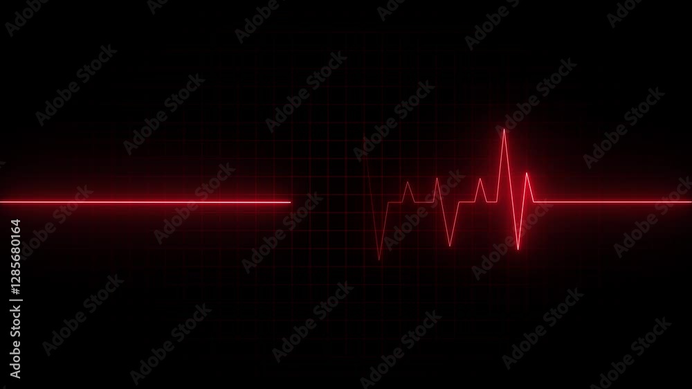 cardiogram line icon animation. seamless loop motion animated motion. heartbeat rate video.
