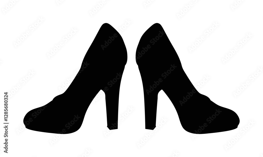 High heels silhouette isolated on a transparent background High heels silhouette isolated on a transparent background