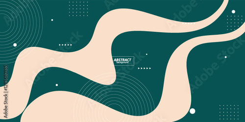 Simple wave green frame geometric business banner design. Creative banner design with curved shapes and lines on white background for template. Simple horizontal banner. Vector eps10