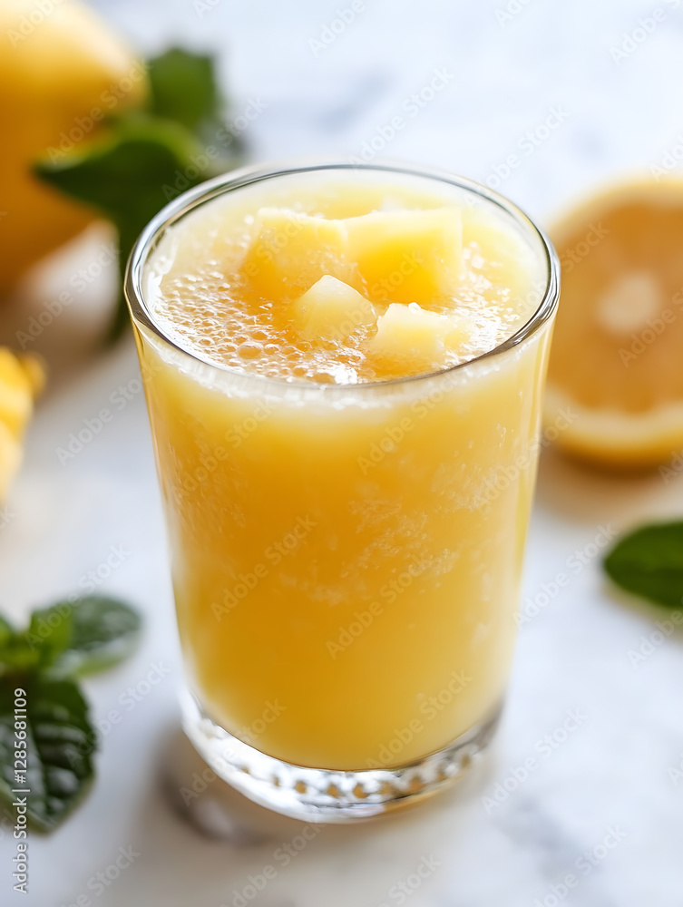 Refreshing Lemon Smoothie with Ice Cubes and Mint Leaves Perfect for Summer Hydration : Generative AI Refreshing Lemon Smoothie with Ice Cubes and Mint Leaves Perfect for Summer Hydration : Generative AI