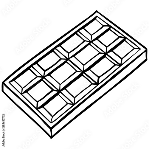milk or compound chocolate bar or call tablet outline style