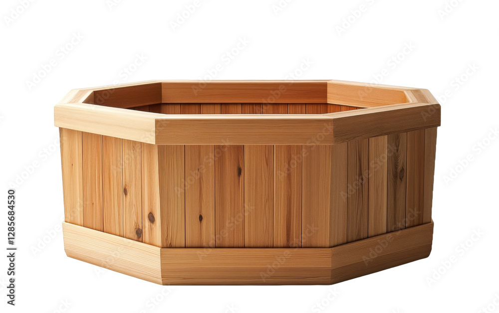 Janese-style soaking tub on transparent or white background Janese-style soaking tub on transparent or white background