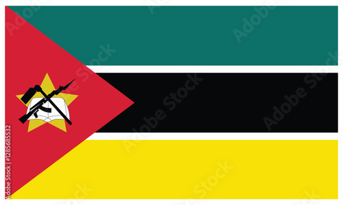 Mozambique country flag Vector illustration.