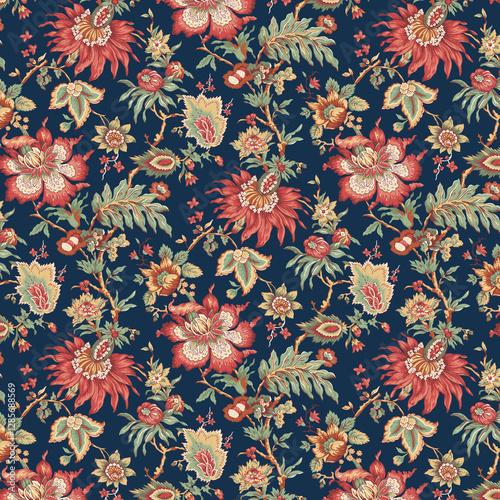 Obraz na płótnie seamless pattern with flowers w salonie
