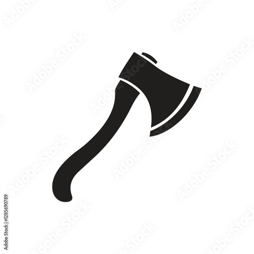 Simple Black Axe Silhouette and axe icon, axe, hatchet, ax, equipment, woodcutter