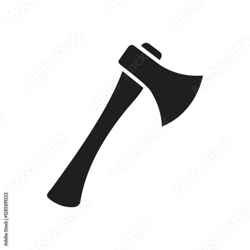 Simple Black Axe Silhouette and axe icon, axe, hatchet, ax, equipment, woodcutter