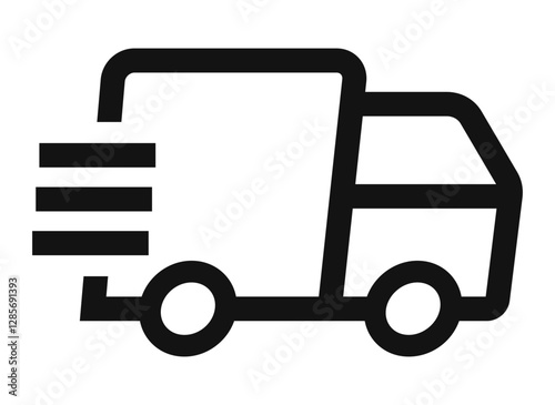 icon of a fast-moving delivery truck symbolizing express shipping or logistics.