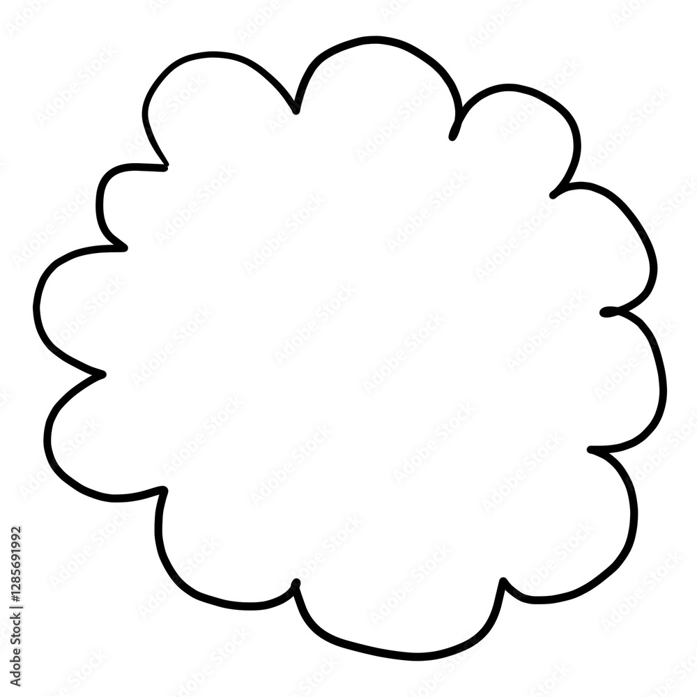 筆の手書きの墨で書いた吹き出しシンプルイラスト