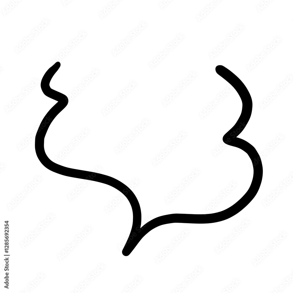 Obraz premium 筆の手書きの墨で書いた吹き出しシンプルイラストbubble