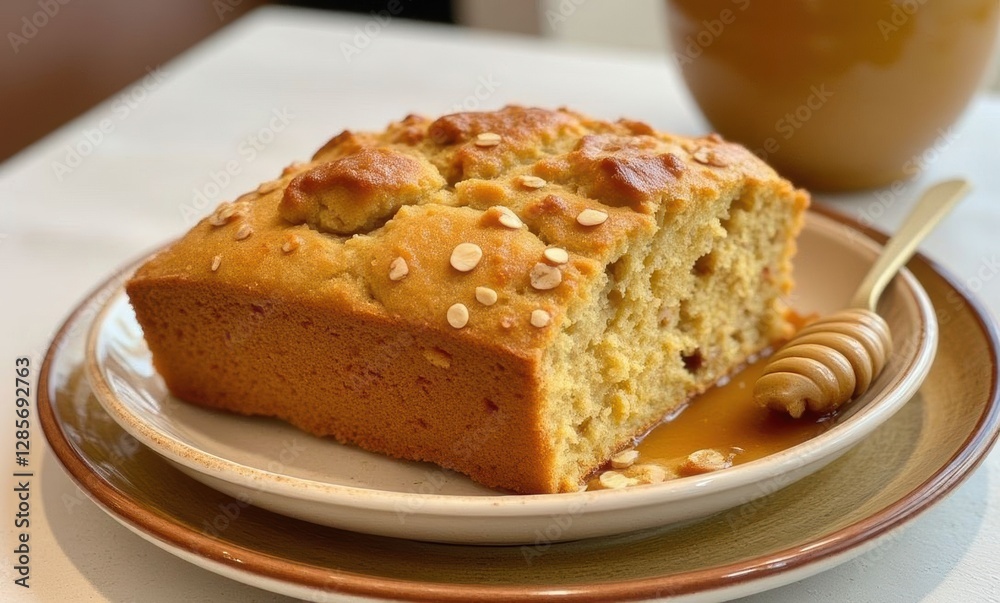 Delicious homemade cake with honey drizzle Delicious homemade cake with honey drizzle