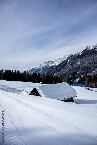 Obraz na płótnie Eine Runde Langlaufen in der Südtirol-Arena von Antholz im wunderschönen Antholzer Tal - Südtirol - Italien w salonie