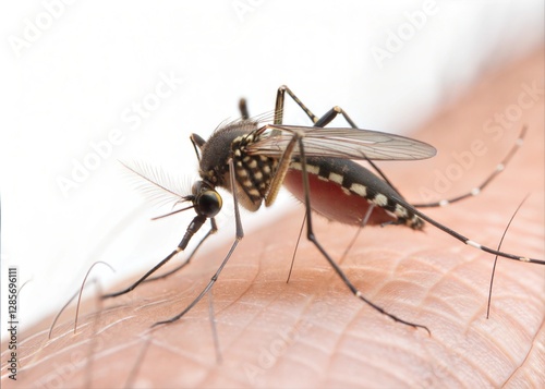 mosquito isolated on white background	
On human skin generate ai