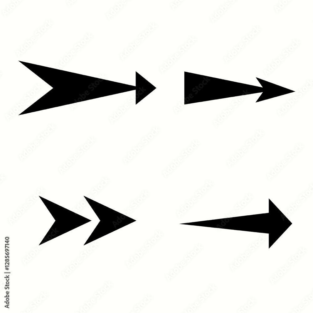 Set of big black vector arrows. Cursor. Arrow icon pack. Vector. Forward and backward Arrow Symbols. Navigation Symbol.