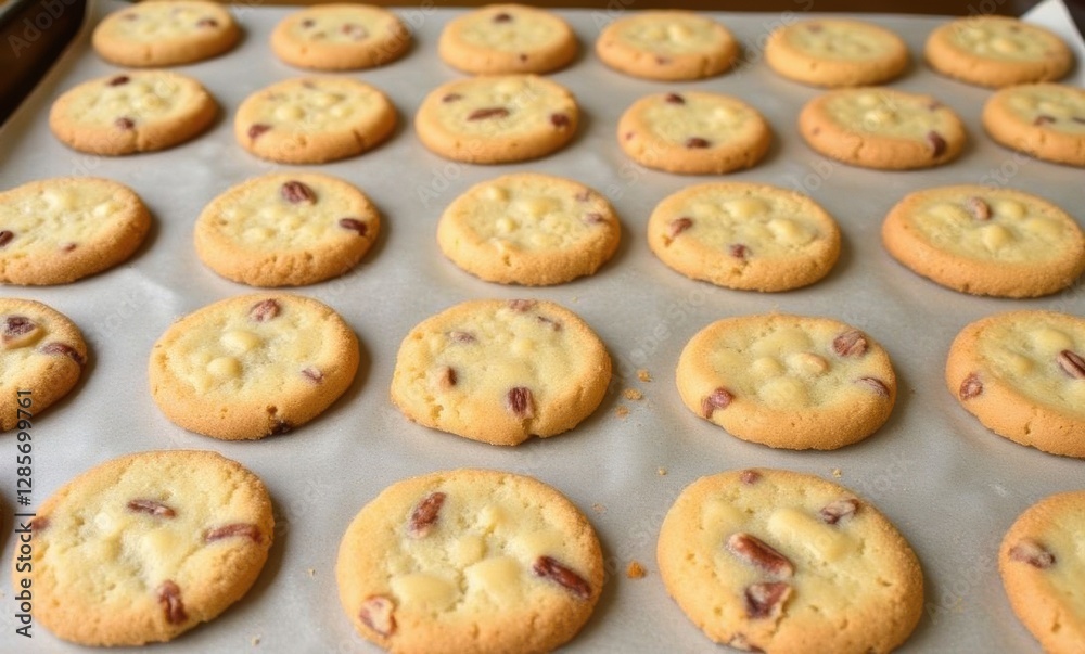 Freshly baked cookies on a tray Freshly baked cookies on a tray