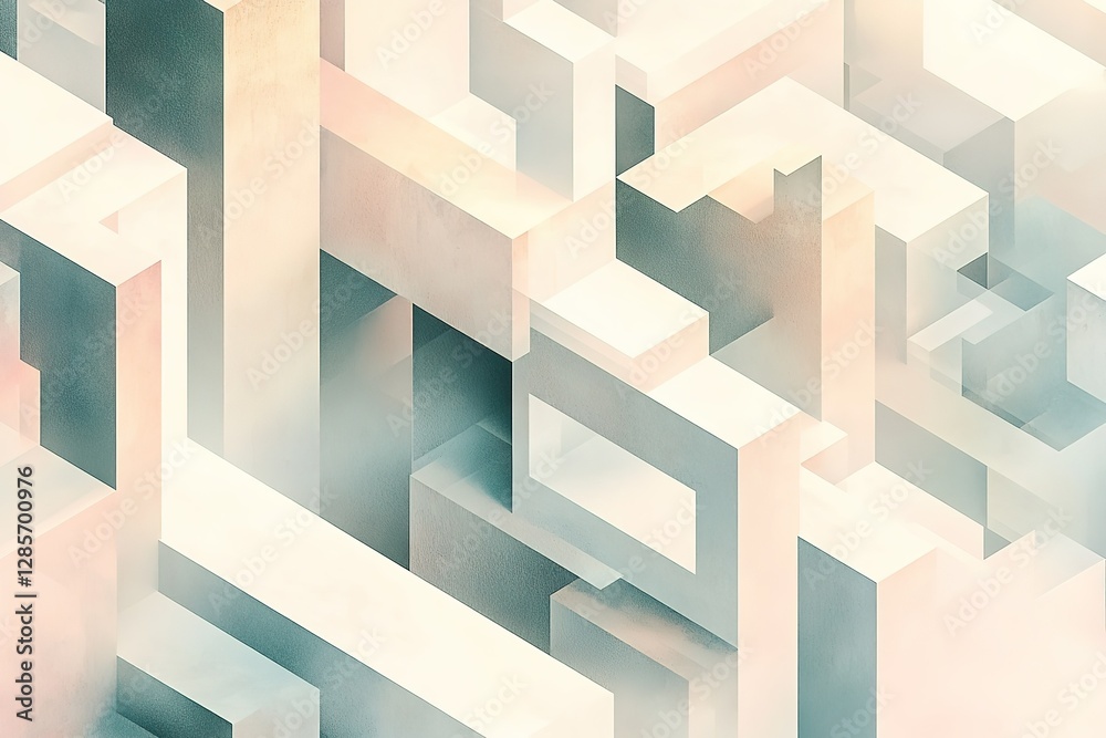 An isometric geometric background in muted pastel tones, resembling abstract blocks and layers. Soft lighting creates smooth gradients, with a modern style perfect for corporate and creative projects. An isometric geometric background in muted pastel tones, resembling abstract blocks and layers. Soft lighting creates smooth gradients, with a modern style perfect for corporate and creative projects.