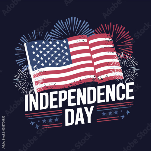 vector T shirt printable design for Independence Day – July 4th Celebrate Freedom, usa flag 
