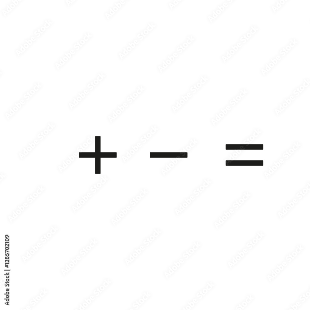 Fototapeta premium Math plus, minus, multiply, divide symbol vector. Calculator symbol collection. Mathematic symbol set. Math sign icons.