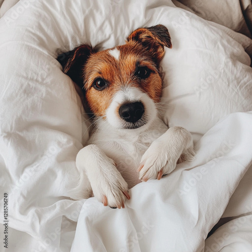 puppy in bed