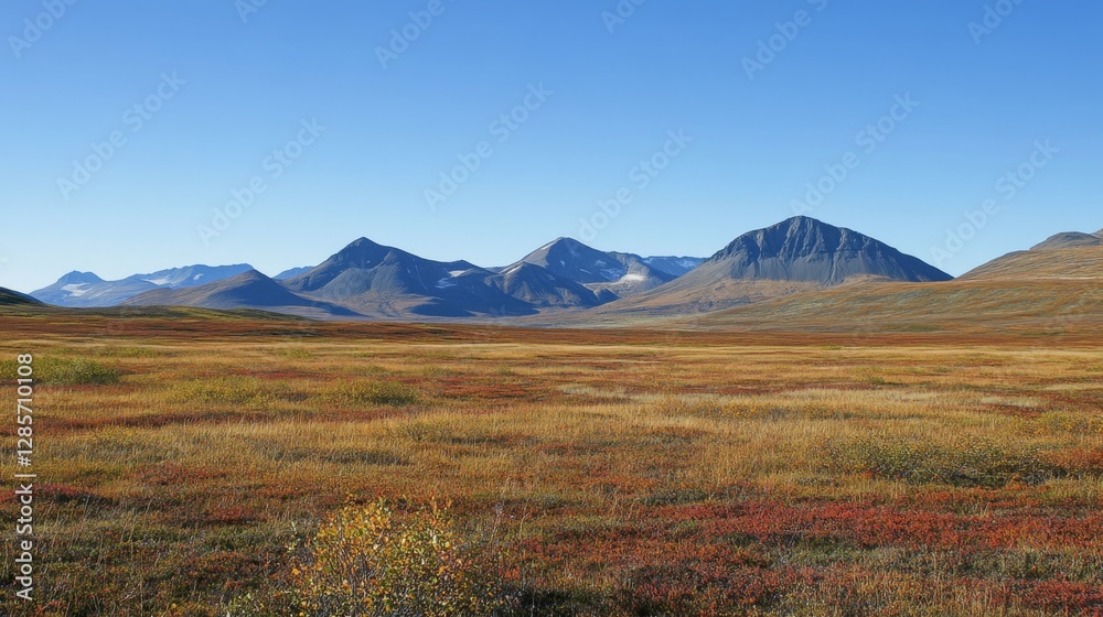 Obraz premium Autumn Tundra Mountain Range